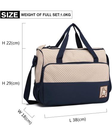 Miss Lulu 5-Set Baby Diaper Bag | Stylish Navy Mother Handbag & Bottle Holder | Perfect for International Shipping - Buy Online on GoSupps.com