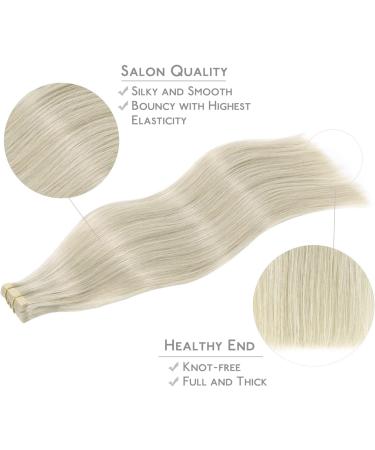 WENNALIFE 16 Tape in Human Hair Extensions - Ash Blonde & Platinum Blonde Highlighted Remy Hair - 50g - 20pcs - Buy Online on GoSupps.com