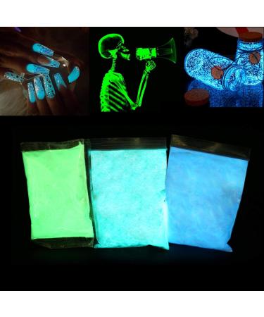 Fluorescent Powder Coating - Bright DIY Pigment for Nail Art | 3 Colors - Blue Green Noctilucent - Buy Online on GoSupps.com