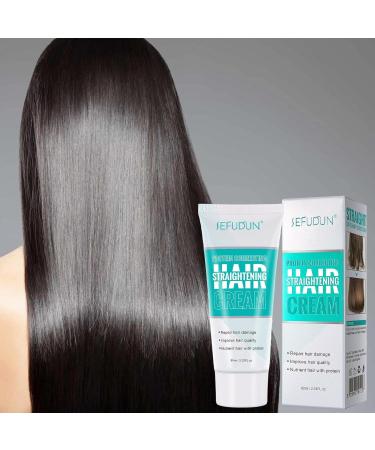  LINGJIONG Hair Straightening Cream 60ml Hair Straightening Cream for Curly Hair Nourishing and Smoothing Rapi - Buy Online on GoSupps.com