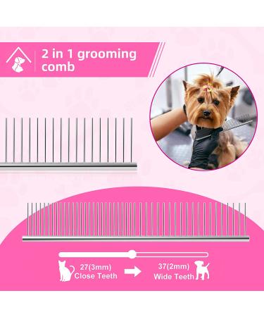 Round Tip Dog Grooming Scissors Kit - Titanium Coated Stainless Steel Set for Small Pet Cat Dog - Thinning/Straight/Curved Shears with Comb and Case in Pink - Buy Online on GoSupps.com
