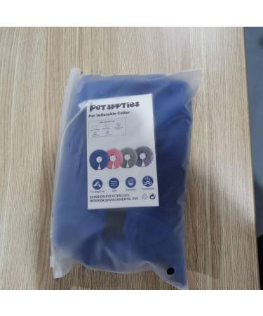 Comfortable Inflatable Pet Collar for Dogs & Cats - PS005 (M/Blue) | Recovery & Swimming Protection with Magic Zipper - Buy Online on GoSupps.com