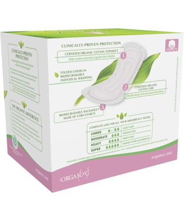 Organyc Organic Cotton Panty Liners for Light Flow - 24 Count - Buy Online on GoSupps.com
