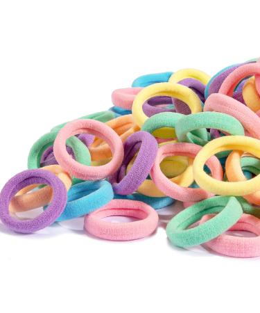 Whaline 120PCS Baby Hair Ties Mini Hair Bands Seamless Hair Elastics Multicolor Small Ponytail Holders Hair Accessories for Girls Infants Toddlers 2.5cm in Diameter (6 Colors)