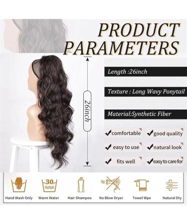 Ponytail Extension Long Wavy Ponytail Hair Extensions 26 Inch Synthetic Drawstring Ponytail Clip in Wave Ponytail Hairpiece for Black Women Ponytail Hairpiece for Women (Color : 8 Size : 26inches 26inches 8 - Buy Online on GoSupps.com
