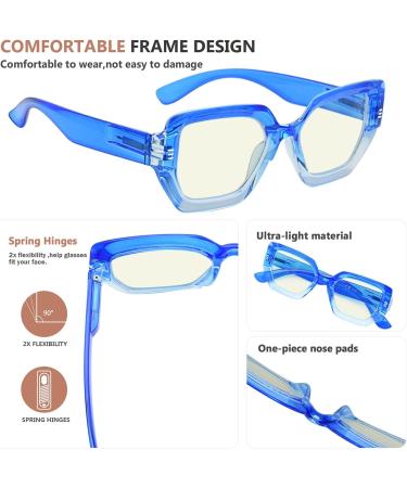 Eyekepper 4-Pack Women's Large Frame Blue Light Blocking Reading Glasses - 0.0 Magnification - Buy Online on GoSupps.com