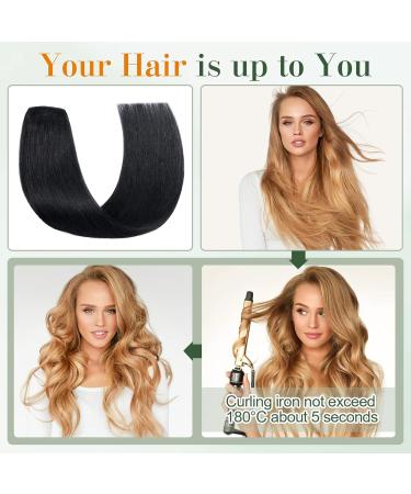 Benehair Clip in Human Hair Extensions Natural Real Hair Clip in 18Inches 50g Hair Extensions Clip In One Piece 5 Clips Human Hair Extension with Clip for Women Jet Black #1 - Buy Online on GoSupps.com