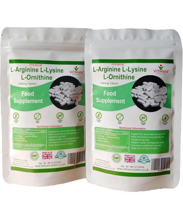 L-Arginine L-Lysine L-Ornithine 800mg Tablets - Muscle Support & Absorption - 120ct - Buy Online on GoSupps.com