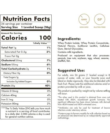 Solgar Grass Fed Whey Protein Powder Vanilla 2lb - 20g New Zealand Protein - Supports Strength & Recovery - 36 Servings - Buy Online on GoSupps.com