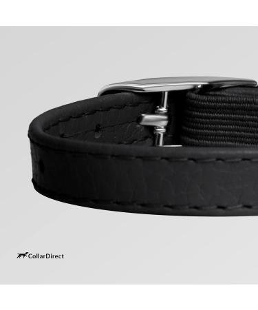Collardirect Leather Cat Neck Collar - Safety Elastic Kitten Band with Bell - 23-28 cm - Available in Black Blue Red Orange Green Pink - International Shipping - Buy Online on GoSupps.com