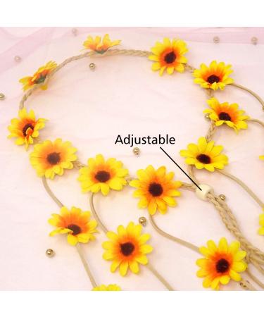 Bohemia Flower Headband - Adjustable Sunflower Hair Wreath for Festivals and Bridal Wear - Buy Online on GoSupps.com