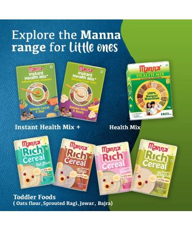 Manna Health Mix Instant 200g Spinach Carrot Dal with Milk Travel Friendly (Mix with Water/Milk and Serve) - Buy Online on GoSupps.com