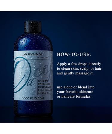 Dr Joe Lab Argan Nut Oil Deodorized 16 oz Pure Natural Moroccan Unrefined Unscented Cold Pressed Virgin - for Hair Skin Body Nail Beard - Marrakesh Oil - Packaging May Vary 16 Fl Oz (Pack of 1) - Buy Online on GoSupps.com