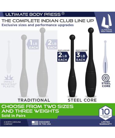 Ultimate Body Press Indian Clubs 1lb, 2lb, 3lb Pairs - Steel Core, 3lb Pair - Buy Online on GoSupps.com