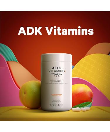 Codeage ADK Vitamin Supplement Vitamin A Vitamin D3 Cholecalciferol Vitamin K1 & K2 (MK4 & MK7) 6-Month Supply A D K Vitamins - Support Bones Teeth Vision Immune System - Non-GMO - 180 Capsules - Buy Online on GoSupps.com