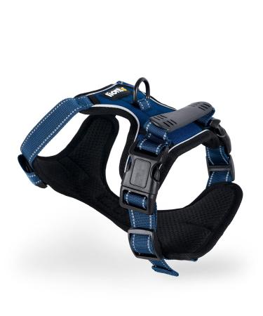lionto dog harness padded anti-pull harness reflective safety harness adjustable size M blue M Blue
