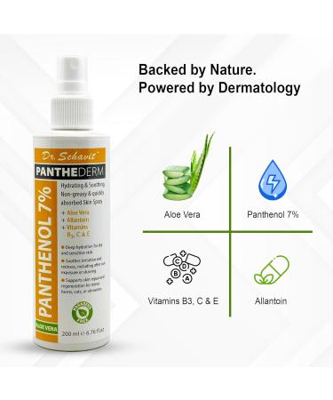 DR. SCHAVIT PantheDerm Aloe Vera & Panthenol 7% Skin Spray Hydrating & Soothing Face & Body Mist for Dry Sensitive or Irritated Skin After Sun Shaving Burns Post-Laser Tattoo 6.76 fl oz - Buy Online on GoSupps.com