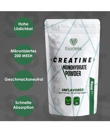 Creatine Monohydrate Powder 500g | 100% Vegan Micronized Tasteless | Optimal Solubility | Non-GMO | International Shipping - Buy Online on GoSupps.com