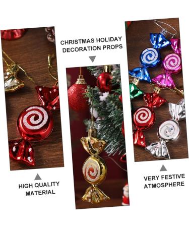 STOBAZA 36 Pcs Candy Pendant Christmas Candy Shaped Ornaments Plastic Christmas Tree Charm - Buy Online on GoSupps.com