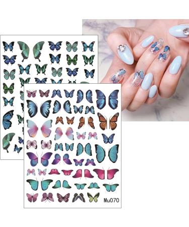 JMEOWIO 9 Sheets Spring Butterfly Nail Art Stickers Decals Self-Adhesive Summer Flower Floral Nail Supplies Nail Art Design Decoration Accessories - Buy Online on GoSupps.com