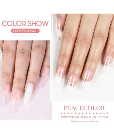 PEACECOLOR 2 x 8g Pink Acrylic Powder for Nail Extension 3D Carving French Nails Acrylic Nails Supplies AC-25 - Buy Online on GoSupps.com