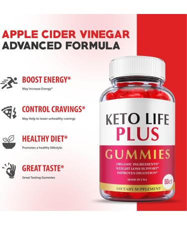 (5 Pack) Keto Life Plus Gummies - Official Formula Vegan - Keto Life Plus ACV Gummies with Apple Cider Vinegar Weight Shark Loss Tank Great Taste Vitamin B12 B6 Beet Root Juice (300 Gummies) - Buy Online on GoSupps.com