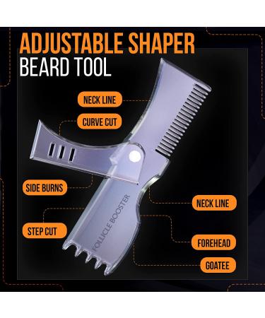 Beard Shaper Kit - Complete Styling Tool for Razor Sharp Lines - Adjustable Shaper, Razors, Barber Pencil - Templates for Perfect Line Up - Buy Online on GoSupps.com