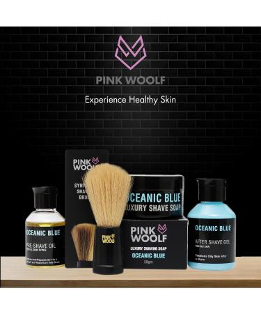 Pin k Woolf Pre-Shave Oil For Men (Oceanic Blue) Softens And Prepares Skin For A Smooth And Razor Burn Free Shave Suitable For All Skin Type - 50 ml (Pack Of 1) - Buy Online on GoSupps.com