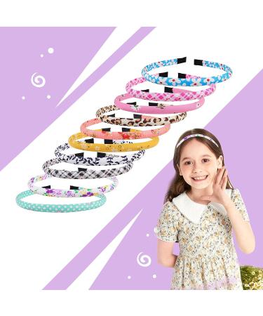 Santoddle Thin Satin Headbands for Girls - Set of 10 Fabric Hairbands for Kids | Boho Floral Headbands for Toddler Girls - Buy Online on GoSupps.com
