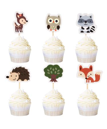 Ercadio Cupcake-Dekoration mit Dschungeltier-Motiv 24 St ck B-jungle Animals