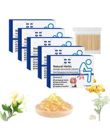 YSGBYSG Heca Natural Herbal Strength Hemorrhoid Capsules Natural Hemorrhoid Relief Capsules Hemorrhoid Capsules 7pc/Box (5PCS)