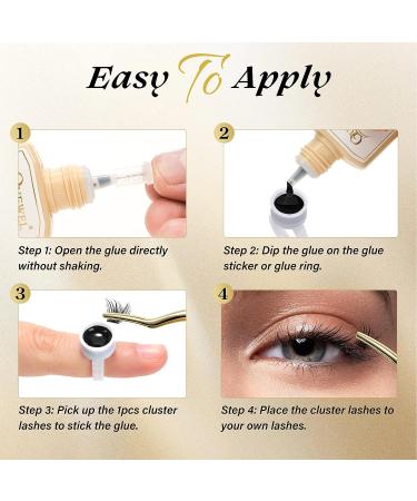 QUEWEL 10ml Black Cluster Lash Glue for DIY Lash Extensions - Long-Lasting & Irritation-Free - Buy Online on GoSupps.com