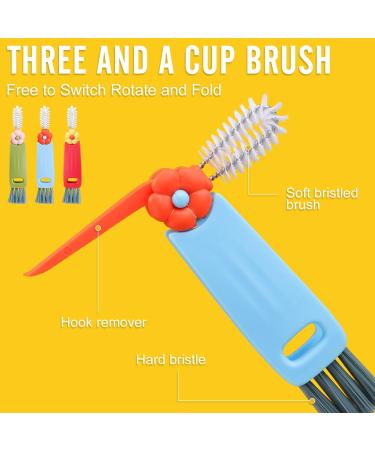3 in 1 Cup Lid Gap Cleaning Brush 3 Pack Multifunction Insulation Bottle Cleaning Tools for Bottle Gap Tight Spaces Cup Kitchen Brush Small Silicone Bottle Brush Cleaner - Buy Online on GoSupps.com