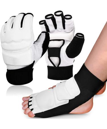 Taekwondo gloves and foot protection set boxing gloves men women youth kickboxing ankle bandage mma gloves training gloves for boxing bag boxing sports training L gloves/foot protection