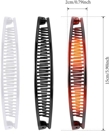6 Pcs Double Comb Banana Hair Clip Set for Thick and Fine Hair - Brown and Black - Buy Online on GoSupps.com