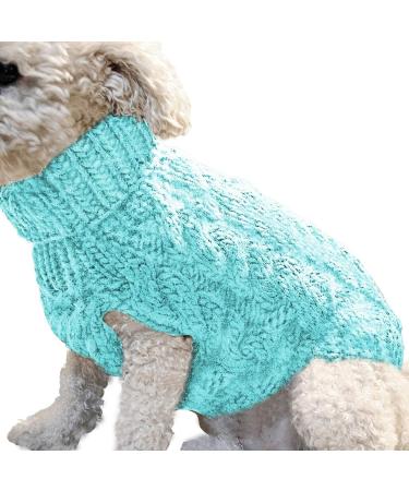 Buy Famkit XL Pet Dog Turtleneck Sweater - Warm Pullover Knitwear Fashion for Small Dogs (11-13.2lb) - Blue - International Shipping Available - Buy Online on GoSupps.com