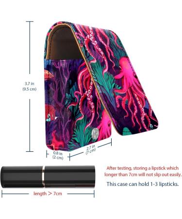 Travel Lipstick Organizer Case | Portable Makeup Bag with Mirror | Sea Creature Design - Turtle Fish Seahorse & Octopus - Buy Online on GoSupps.com