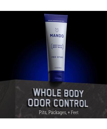 Mando Odor Shield Body Wash - 24 Hour Control - Removes Odor Better than Soap - SLS and Paraben Free Skin Safe - 8.5 Ounce (Pro Sport) Pro Sport 8.5 Fl Oz (Pack of 1) - Buy Online on GoSupps.com