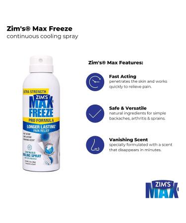 Zim's Max Freeze Pro Formula Spray - 3.4 Ounce (Pack of 1) - Fast Pain Relief - Buy Online on GoSupps.com