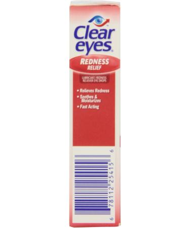 Clear Eyes Redness Relief Lubricant Eye Drops - 0.5 oz (Pack of 3) | International Shipping Available - Buy Online on GoSupps.com