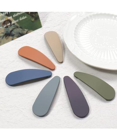 Classic Snap Hair Clips for Women Girls - Set of 12 - 7cm Metal Barrettes - No Slip Hairpins in Cute Candy Colors - Hair Accessories for Thick/Thin Hair - Solid Drop Design - Buy Online on GoSupps.com