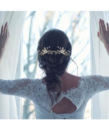 Bridal Flower Hair Pins: 4-Piece Pearl Hair Accessories with Ceramic Floral Clip for Wedding Party - Buy Online on GoSupps.com