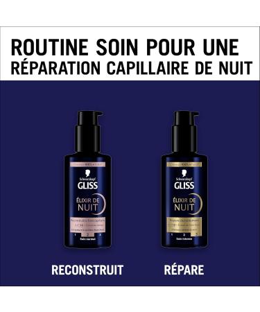 Schwarzkopf - GLISS - Night Elixir - Long-Lasting Repair - Haptiq System - Black Pearl Extract - Damaged & Dry Hair - 100% Stronger Hair - Intense Care - No Rinse - 100ml - Buy Online on GoSupps.com