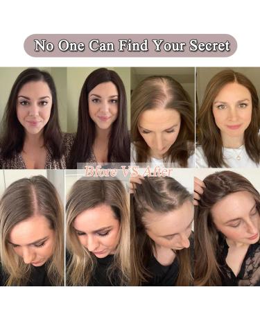 Meralona 12 Inch Real Human Hair Topper for Women with Thinning Hair - Dark Brown - Buy Online on GoSupps.com