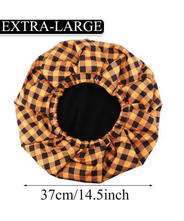 Kaiersi Large Waterproof Shower Cap for Men - Reusable & Adjustable - Ideal for Braids, Locs, and Dreadlocks - 2 Plaid Colors - Buy Online on GoSupps.com