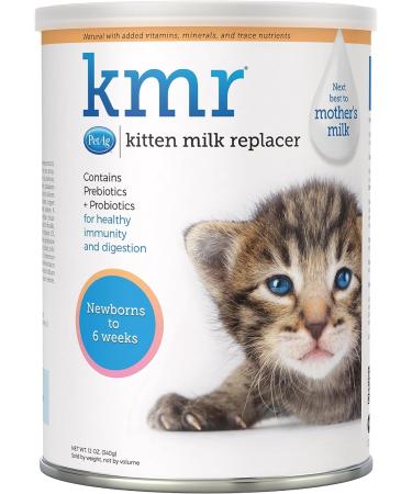 PetAg KMR Kitten Milk Replacer Powder - Prebiotics and Probiotics - Newborn to Six Weeks - Kitten Formula 12 Ounce (Pack of 1)