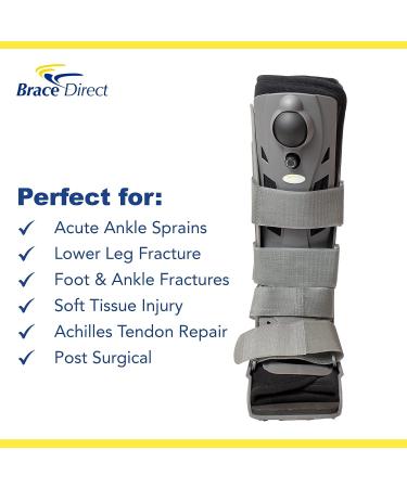 Brace Direct Tall Air CAM Walker Boot for Broken Foot, Ankle Support for Sprains & Fractures - Orthopedic Full Shell Air Cast Walking Boot for Achilles Recovery - Men and Women - Buy Online on GoSupps.com