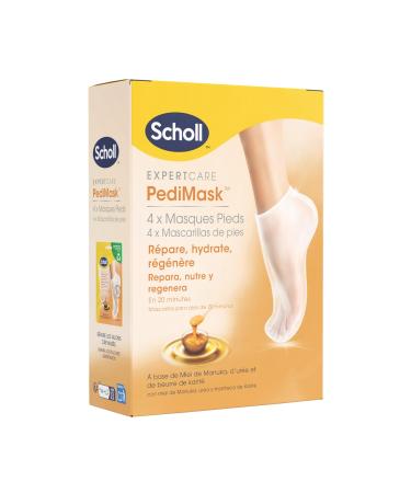 Scholl Nourishing Foot Masks - Pack of 4 pairs - Softer feet in just one application - Formulated with manuka oil urea and shea butter for intense hydration