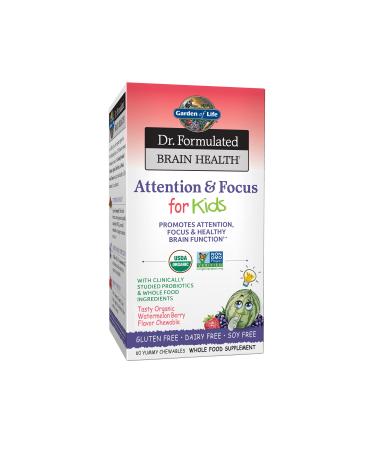 Garden of Life Dr. Formulated Brain Health Attention & Focus for Kids Organic Watermelon Berry 60 Yummy Chewables - Buy Online on GoSupps.com