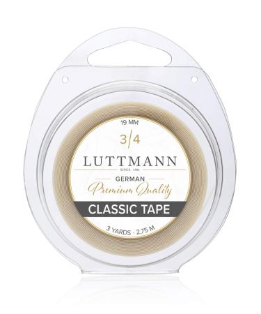 LUTTMANN Classic Tape - glue roll Tape transparent for toupets wigs hair systems & hair parts - especially for foil systems and PU substrates (19 mm x 2.75 m)